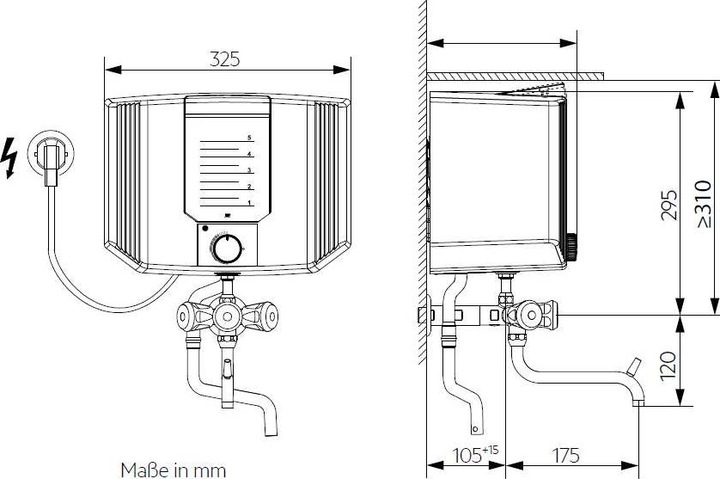 Nährwerte und Zutaten AEG Haustechnik Thermofix KL Kochendwassergerät, Kunststoff, 5 Liter, Dreigriff-Füll- und Ablaufarmatur
