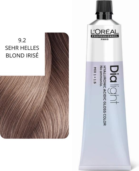 Image du produit L'Oréal Professionnel L'Oral Professionnel Dialight 92 Very Light Blonde Iridescent 60ml Hair Color (9.2 blond irisé très clair)