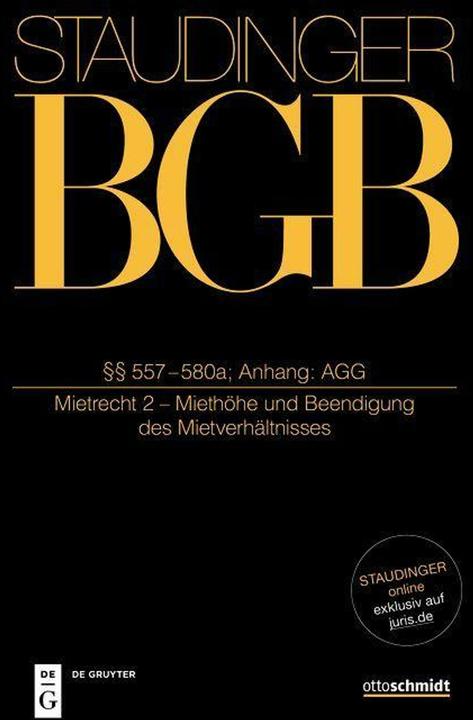 Immagine prodotto Staudingers Kommentar zum BGB 557-580a. Anhang AGG (Mietrecht 2 - Miethhe und Beendigung des M (Tedesco, Björn Steinrötter, Volker Emmerich, Rolli cristiani, Markus Artz, Jost Emmerich, 2024)