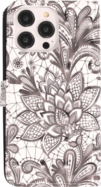 Produktbild PhoneLook Hülle Flip Black & White Mandala (Apple iPhone 14 Pro Max)