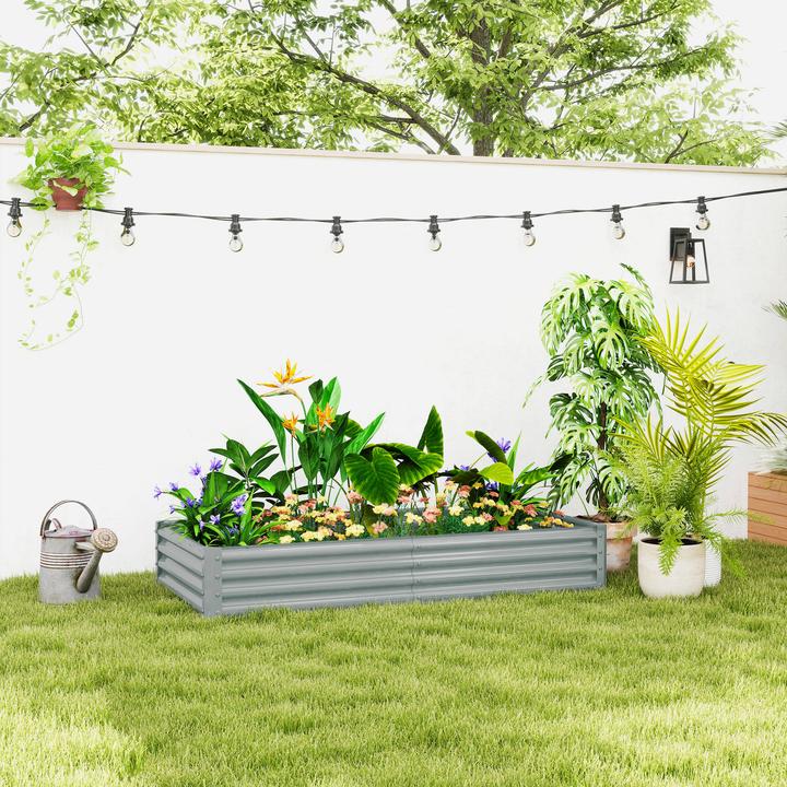 Produktbild Outsunny Hochbeet Stahl Silber