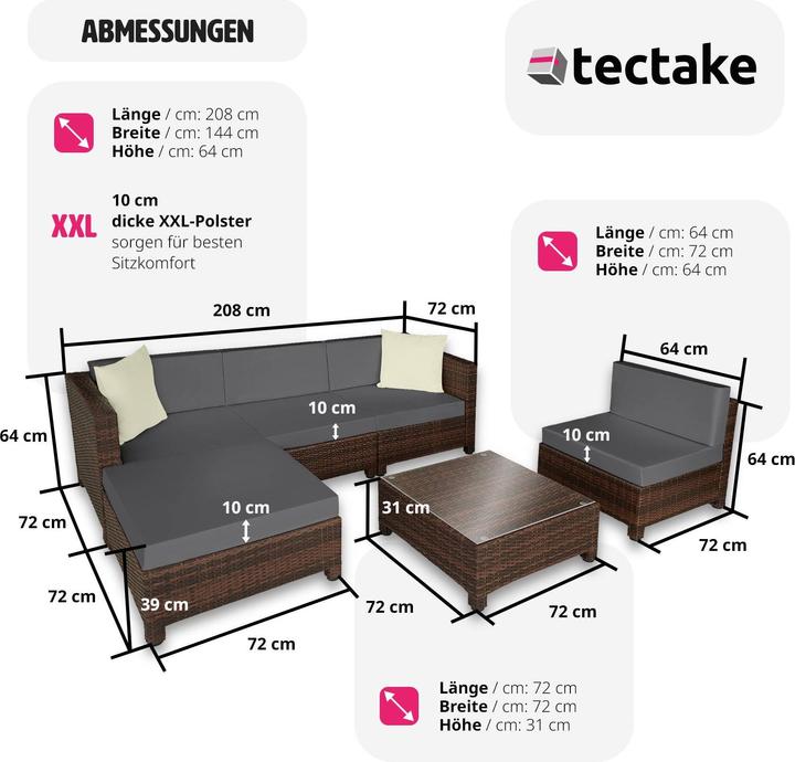 Actual product image tectake Rattan lounge