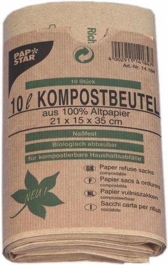 Image du produit Papstar Sacs à compost (50 x, 10 l)