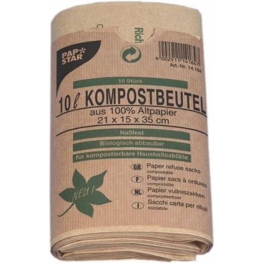 Papstar Kompostbeutel, Abfallsack, Braun