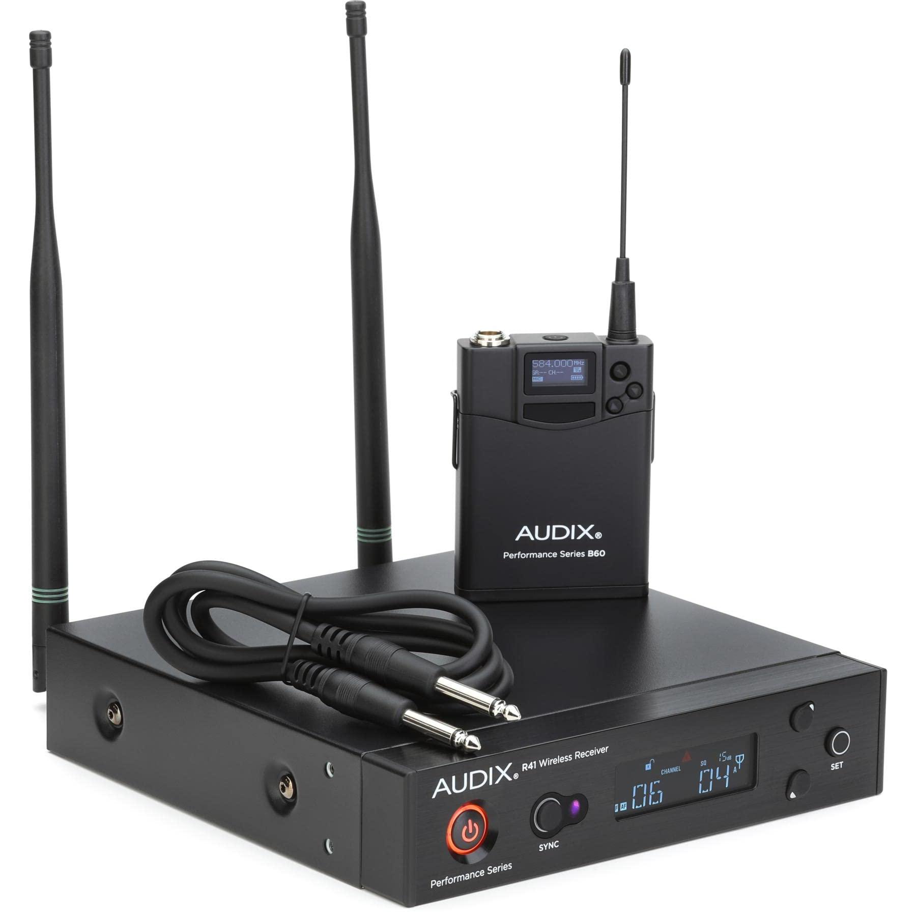 Audix AP41BPA - Wireless mic system, R41 diversity receiver, B60 bodypack transmitter, Mikrofon