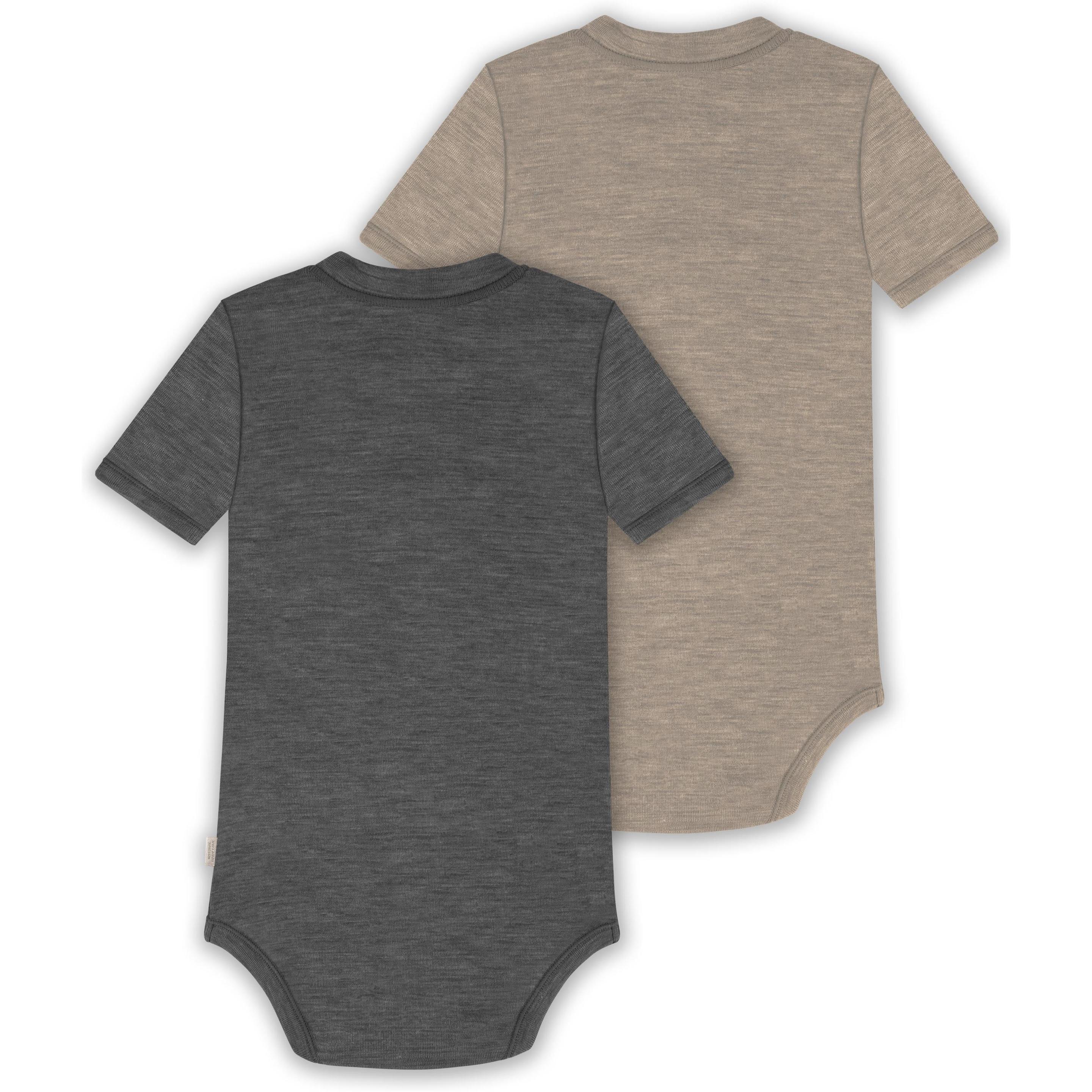 Thumbnail - Normani, Herren, Body, 2er Set Baby Merino Kurzarmbody „Tihoi" - 9321, Beige, (74)