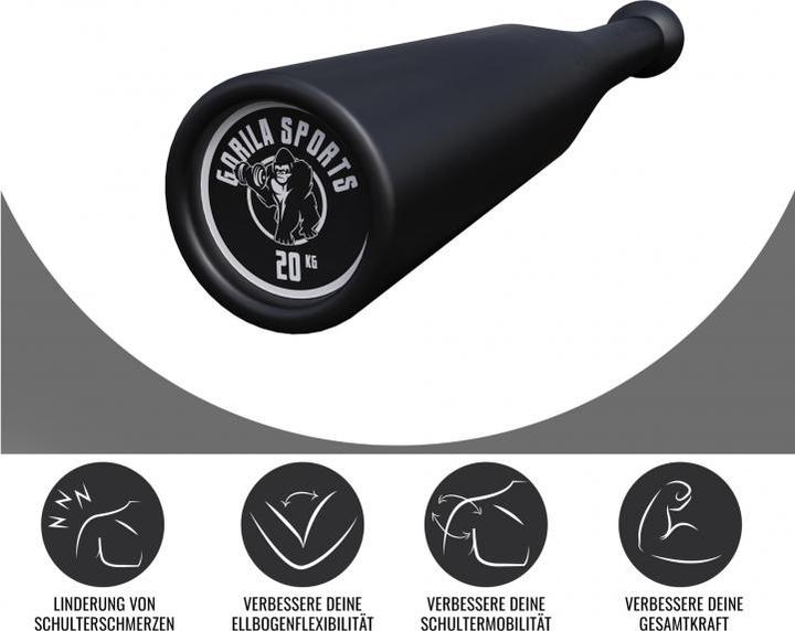 Produktbild Gorilla Sports Indian Clubbells (1 x 20 kg)