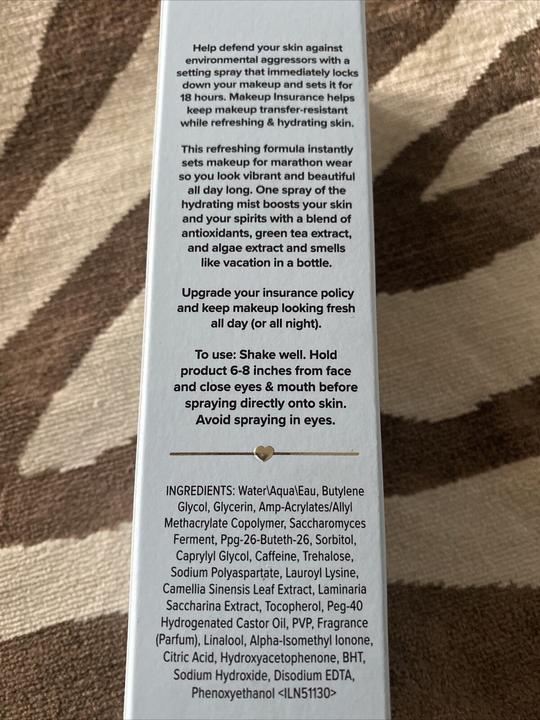 Actual product image Too Faced Makeup Insurance Setting Spray