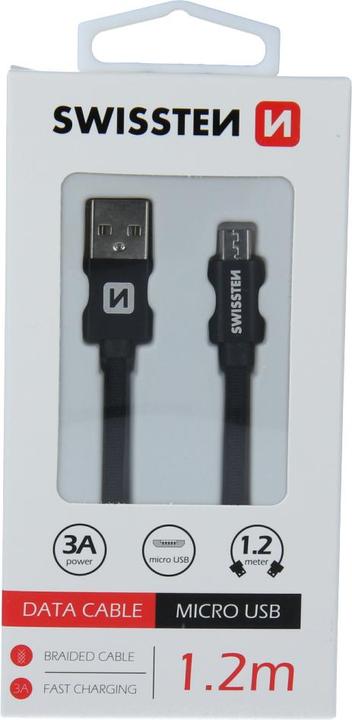 Produktbild Swissten Datenkabel Textil USB / Micro-USB 1.2 M (1.20 m, USB 2.0)