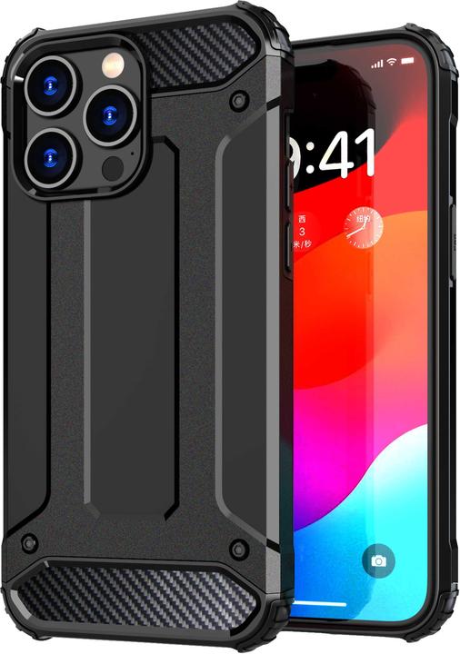 Immagine prodotto Hurtel Custodia Hybrid Armor per iPhone 15 Pro Max - nera (Apple iPhone 15 Pro Max)