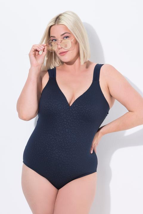 Immagine prodotto Ulla Popken Costume da bagno con jacquard leopardato, coppe morbide e profonda scollatura sul retro (52)