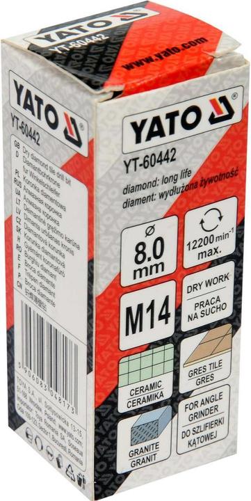 Produktbild Yato Diamantbohrer 8mm Zum Trocknen Mit Einem Winkelschleifer (8 Millimeter)