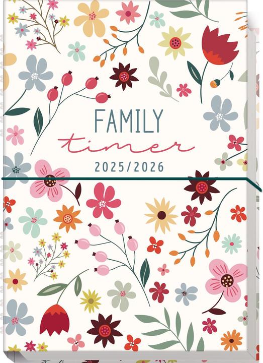 Family-Timer A5 'Wild Flower' 2025/2026 (16 x 22,5 cm, Tedesco)