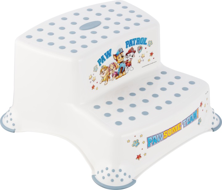Actual product image keeeper kids step stool ""igor Paw Patrol"" two-step, white with print, load capacity: 120 kg, with