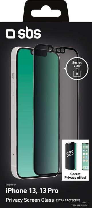 Actual product image SBS Glass screen protector Full Cover Privacy (1 pcs., Apple iPhone 13, Apple iPhone 13 Pro)