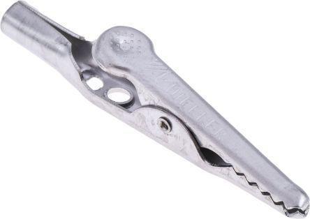 Mueller Electric Crocodile Clip 4 mm Connection, Stainless Steel Contact, 10A