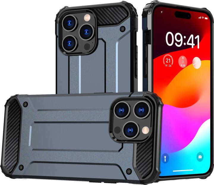 Actual product image Hurtel iPhone 15 Pro Max Hybrid Armor case - blue (Apple iPhone 15 Pro Max)