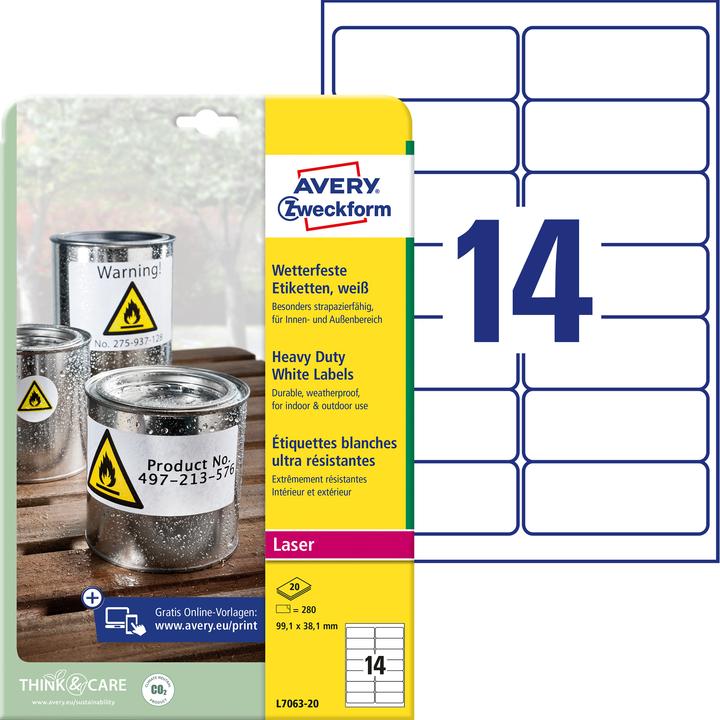 Produktbild Avery Wetterfeste Folien-Etiketten