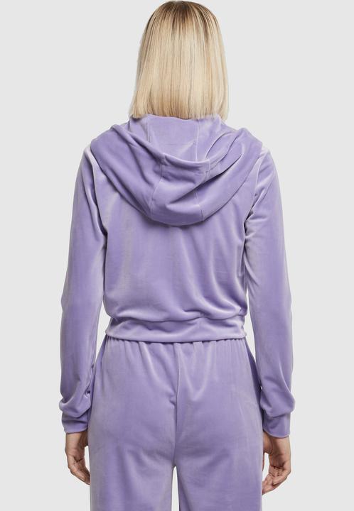 Produktbild Urban Classics Ladies Short Velvet Zip Hoody (XL)