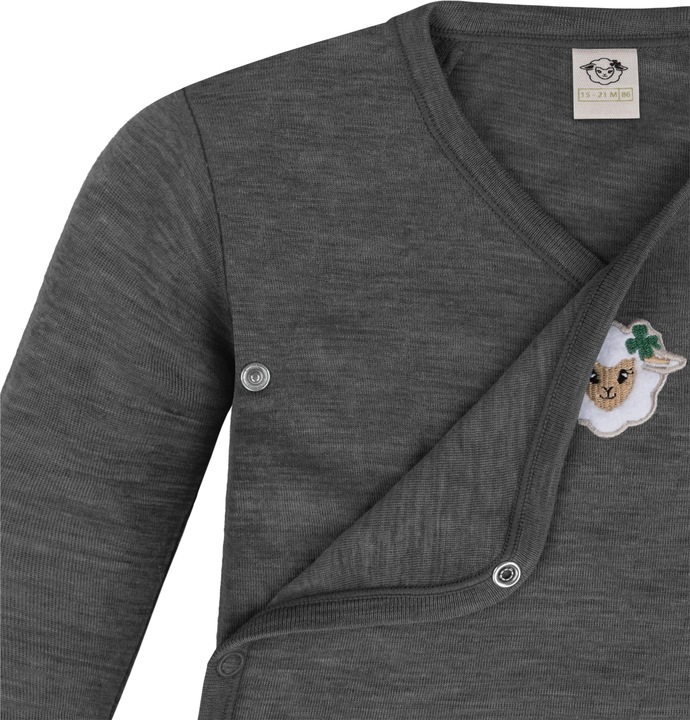 Produktbild Normani 2er Pack Doppelpack Baby-Body Merino Wickelbody Bodysuit Langarm - 9343 (44)