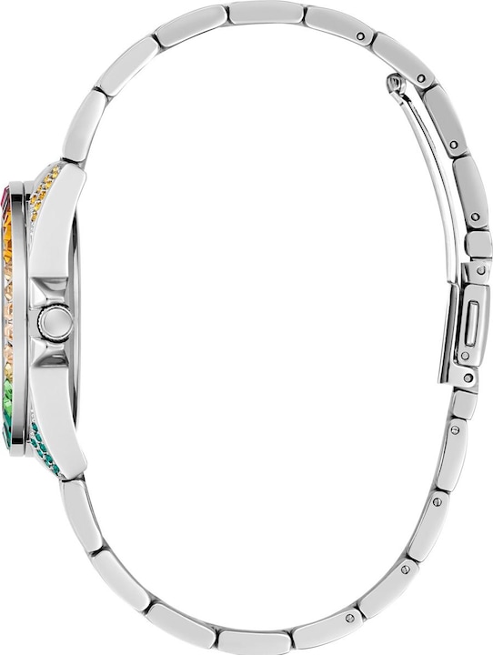 Produktbild Guess P SLV CS W/ BAGUETTE CRYS / SUN SLV DATE DL / P SLV BRCT Armbanduhr (34 mm)