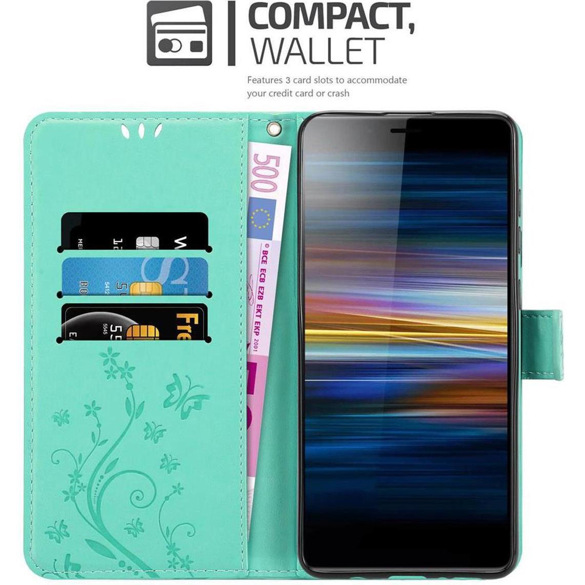 Thumbnail - Cadorabo Flower Book Cover (Sony Xperia L3), Smartphone Hülle, Türkis