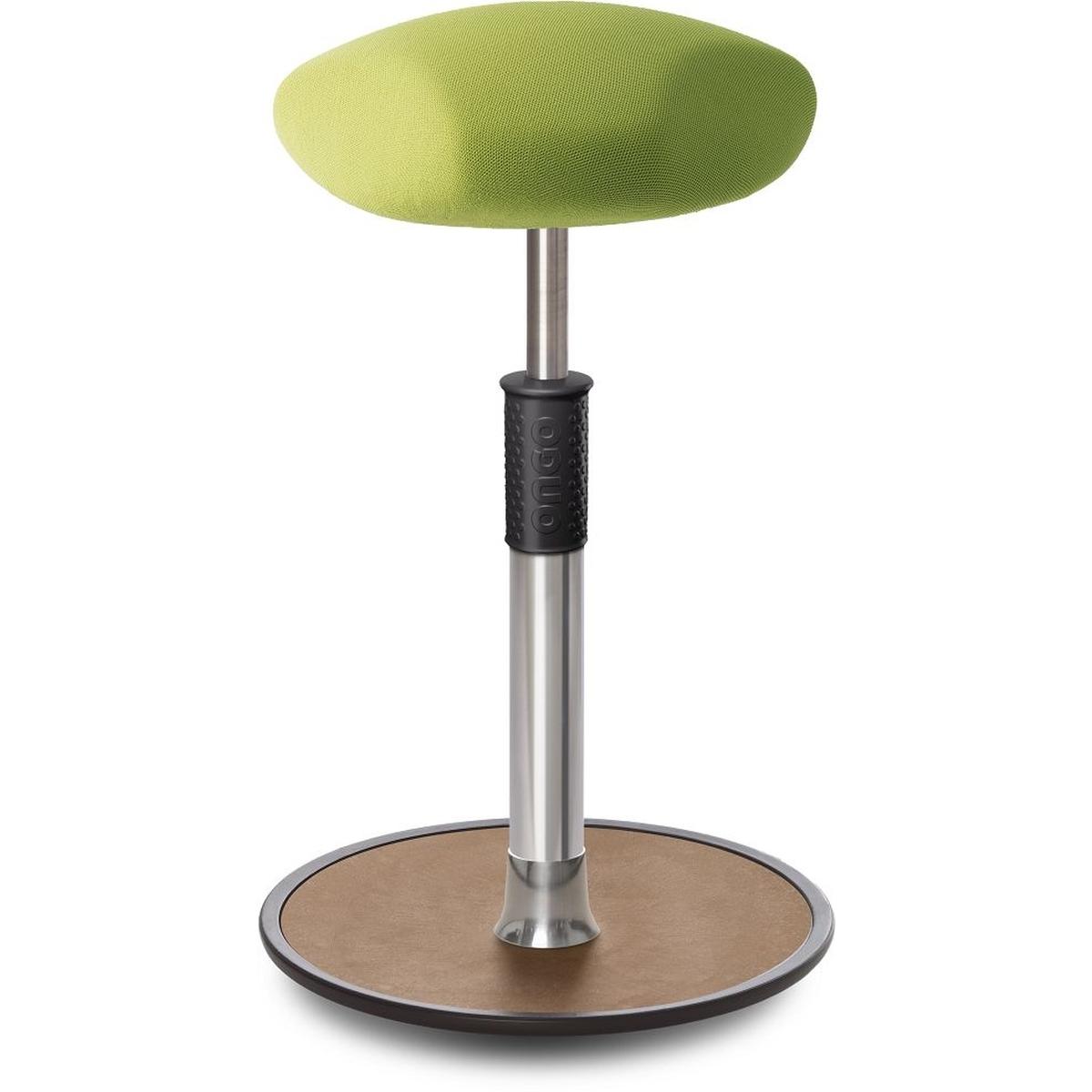 Ongo, Bürostuhl, Sitz- Stehhocker Free Tall Triangel Gestrick Hellgrün Chrom /Natur