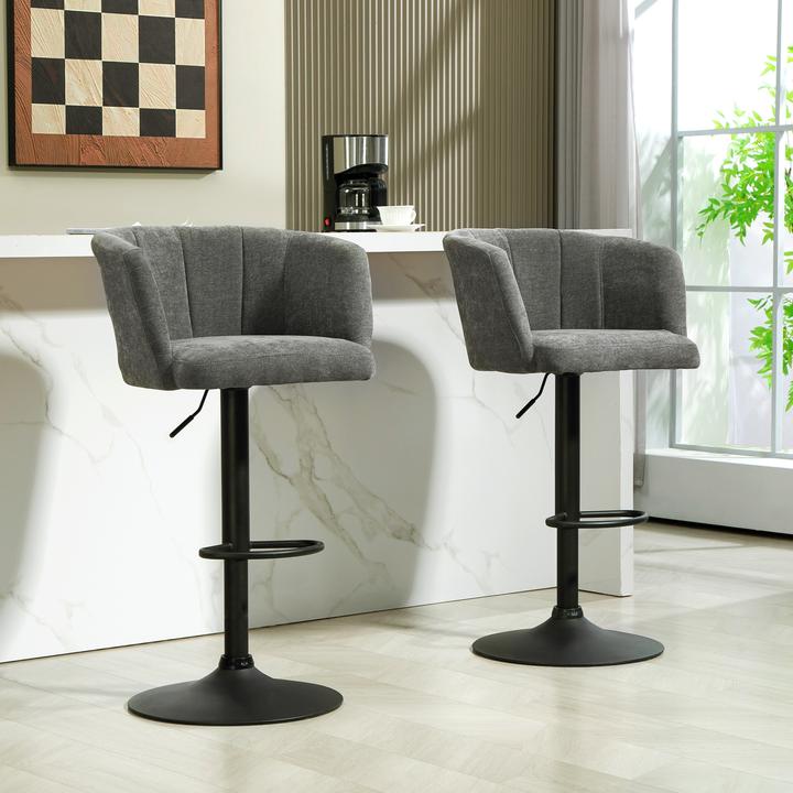 Produktbild Homcom Barhocker Polyester, Schaumstoff Dunkelgrau