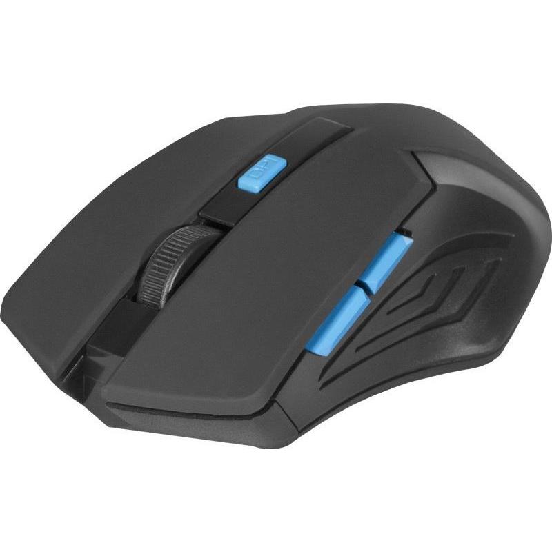 Defender MAUS ACCURA MM-275 RF SCHWARZ UND BLAU OPTICAL 1600DPI 6P (Kabellos), Maus, Blau, Schwarz