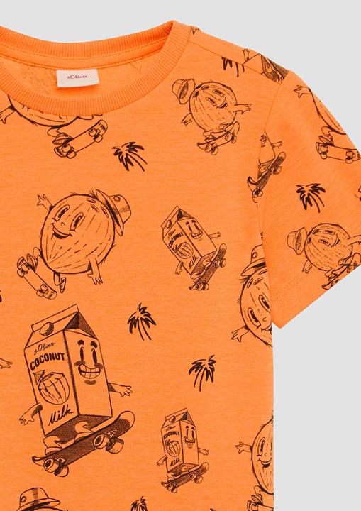 Produktbild S.Oliver T-Shirt T-Shirt aus Baumwolle mit All-over-Print (104, 110)
