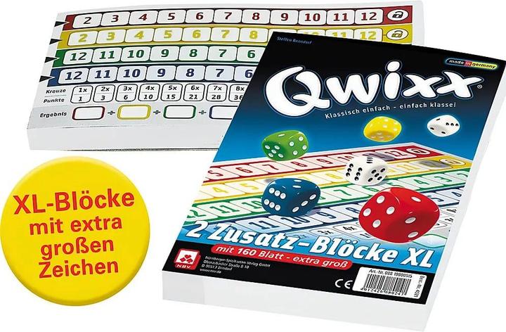 Actual product image NSV Qwixx XL additional blocks (German, 2 - 5 Players)