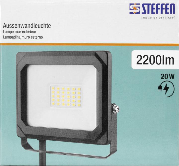 Actual product image Steffen Aussenwandleuchte LED 20W 2200lm IP65 sw (2200 lm, IP65)