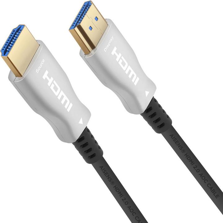 Actual product image Aisens CABLE HDMI V2.0 OPTICO ACTIVO AOC 4K60HZ M/M 20M NEGRO (20 m, HDMI, 2.0)