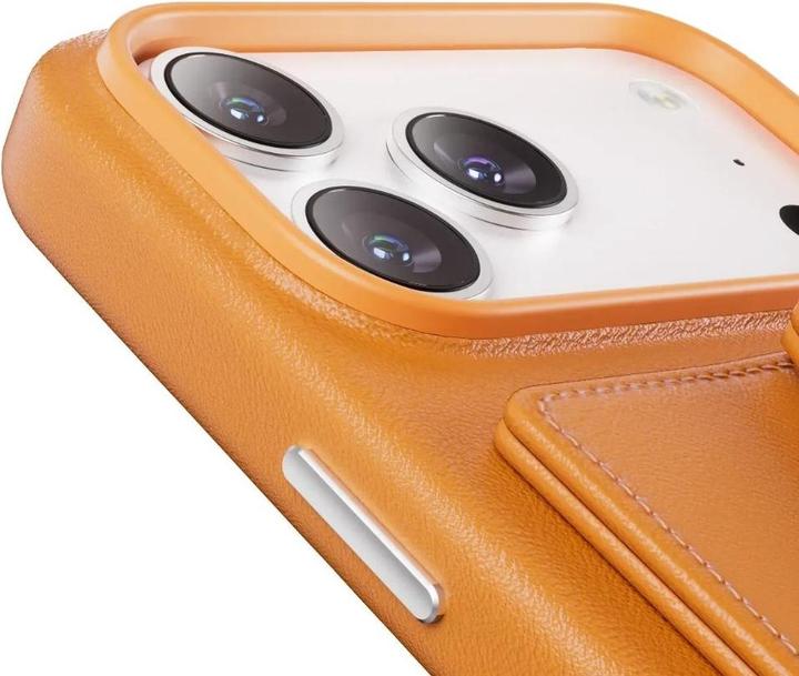 Produktbild Levelo Vertex PU Kunstleder Kartenfach Hülle Apple iPhone 17 Pro Max - Orange (Apple iPhone 17 Pro Max)
