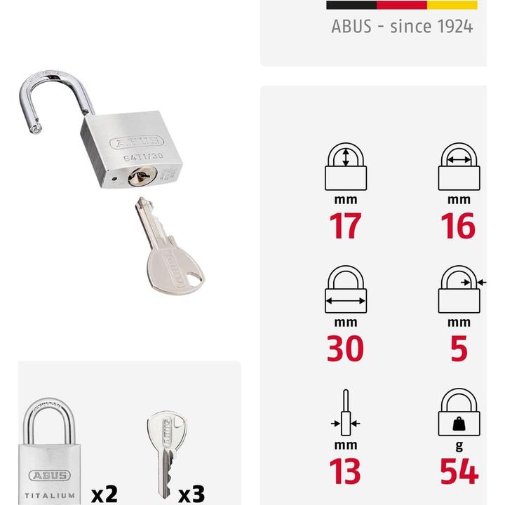 Immagine prodotto Abus Lucchetto 64TI / 30 Twin SB