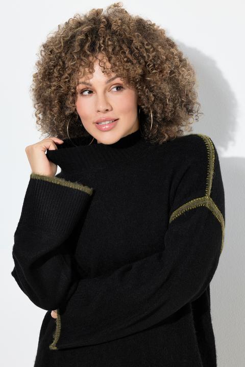 Produktbild Ulla Popken Pullover, Ziernähte, Stehkragen, Langarm (46, 48)