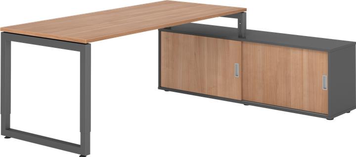 Image du produit Hammerbacher Schreibtischkombi 180x80cm, Nussbaum/Graphit (180 x 80 x 72 cm)