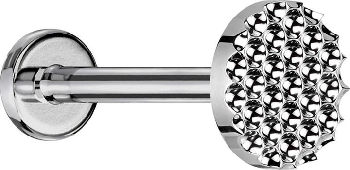 Immagine prodotto Star Piercing Micro Labret filo interno argento disco taglio diamante punteggiato argento (senza ottone, Titanio G23)