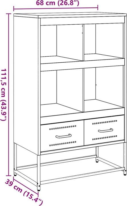 Image du produit vidaXL Buffet haut 68,5 x 39 x 111,5 cm Laminée à froid