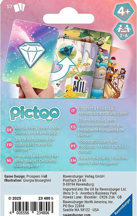 Productafbeelding Ravensburger 23480 - Pictoo Fantasy Kaartspel - Snel kaartzoekspel voor kinderen vanaf 4 jaar (Duits, Engels, Frans, Italiaans, Nederlands, Portugees, Spaans, 2 - 6 Spelers)