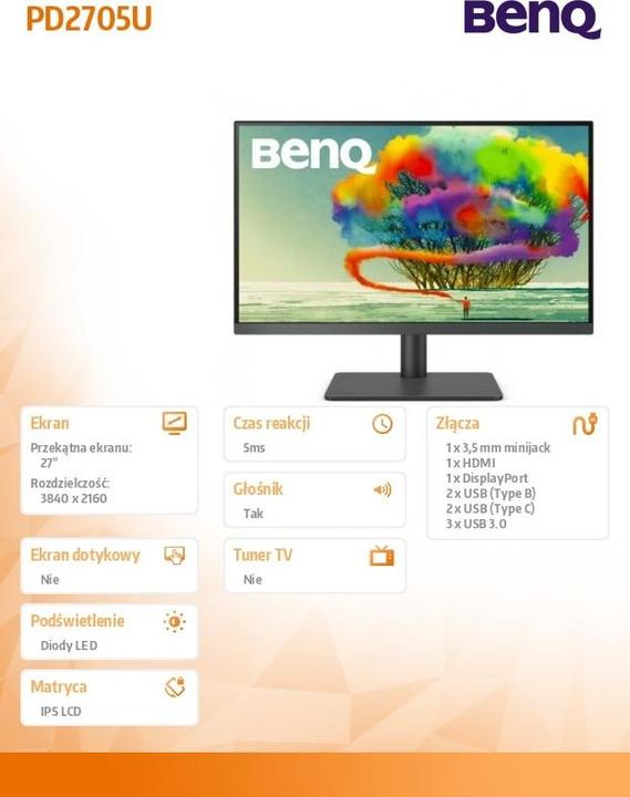 Image du produit BenQ PD2705U (3840 x 2160 pixels, 27")