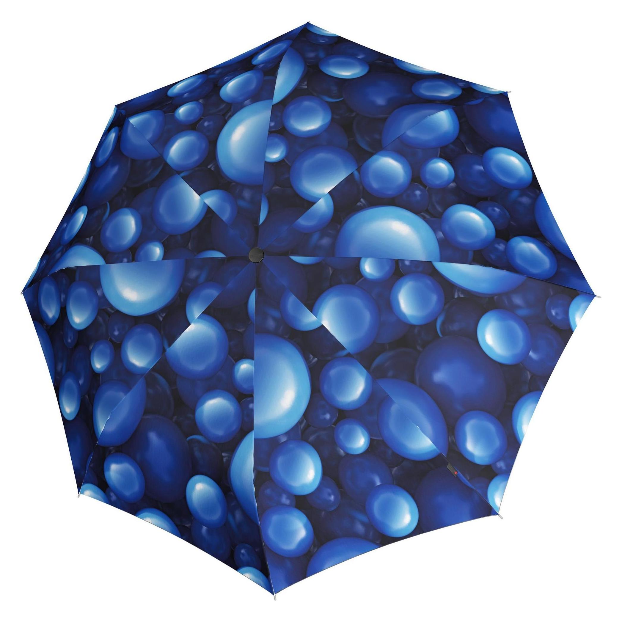 Knirps, Damen, Regenschirm, T.200 Duomatic Taschenschirm 28 Cm, Blau, Weiss, Mehrfarbig