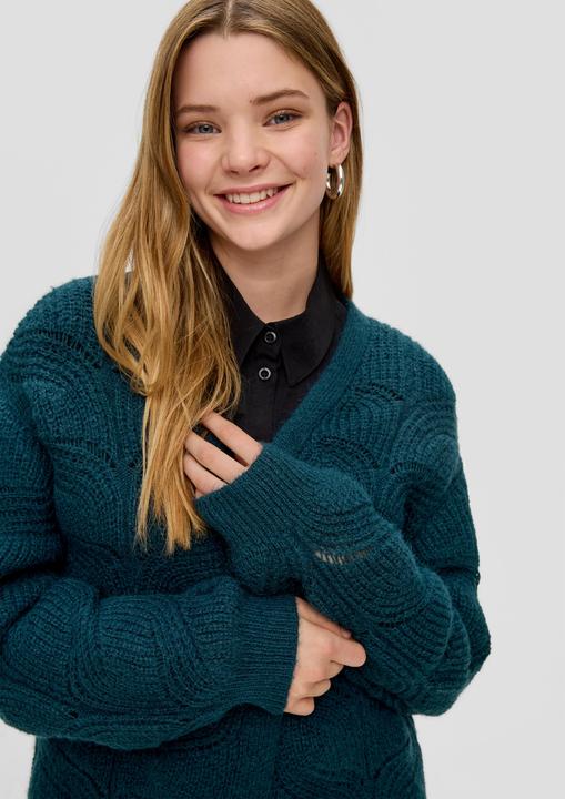 Produktbild s.Oliver Strickjacke Strick-Cardigan mit Zopfmuster (M)