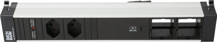 Produktbild Bachmann Einbausteckerleiste POWER FRAME 2x T13, 1x USB-C, 2x Custom (2 x, Typ 13, 0.20 m)