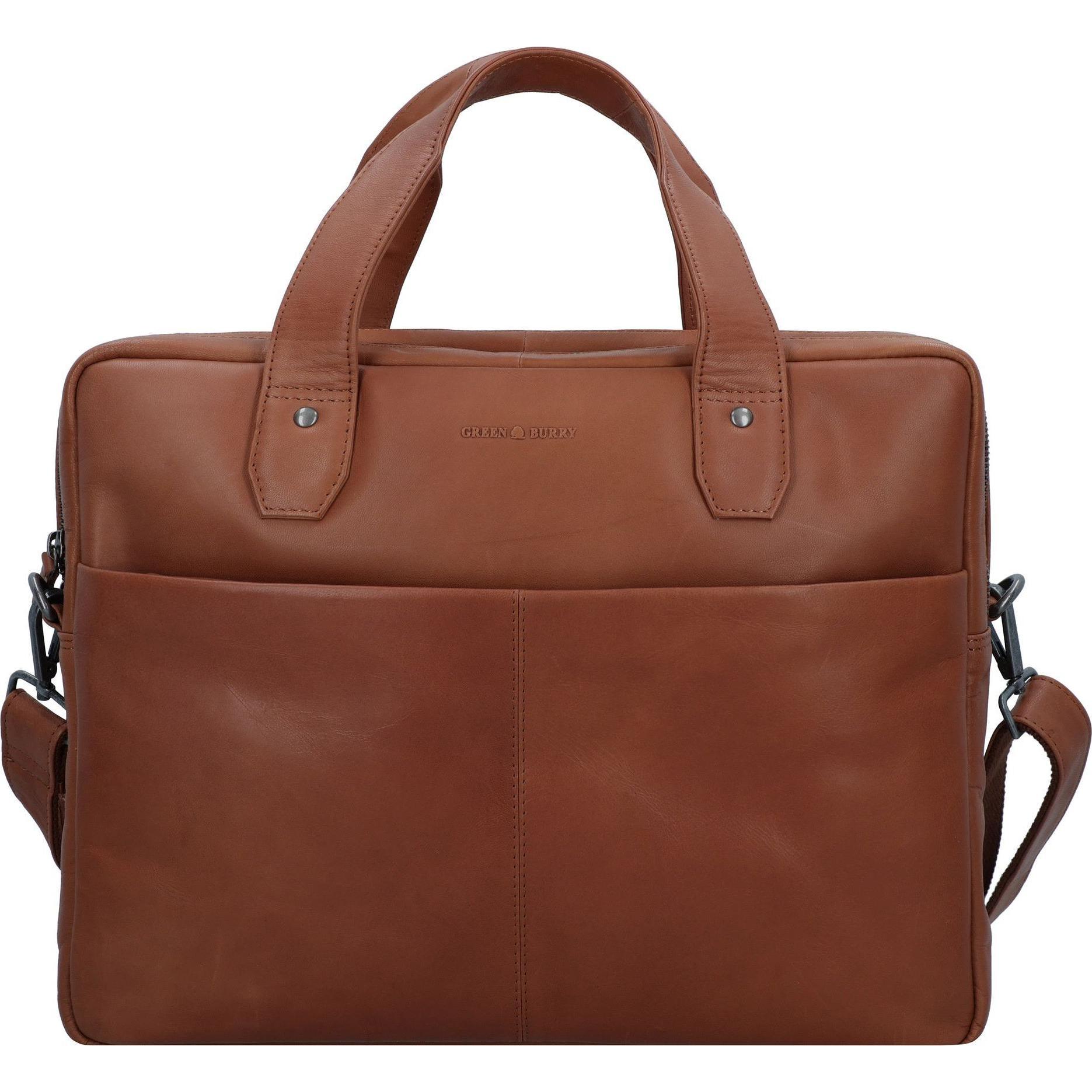 Greenburry Fiorentina Aktentasche Leder 37 Cm Laptopfach (16", Universal), Notebooktasche, Braun