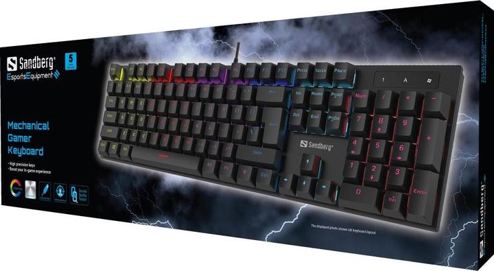 Produktbild Sandberg Mechanical Gamer Keyboard UK (Englisch International, Kabelgebunden)
