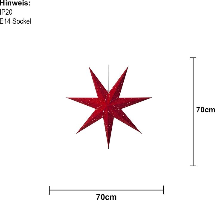 Produktbild Star Trading LED-Stern Sensy 100 cm, Rot