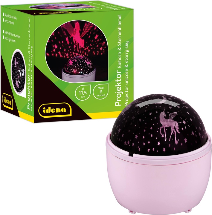 Produktbild Idena LED Projektor Einhorn Sternenhimmel 11,5x11,5x13cm