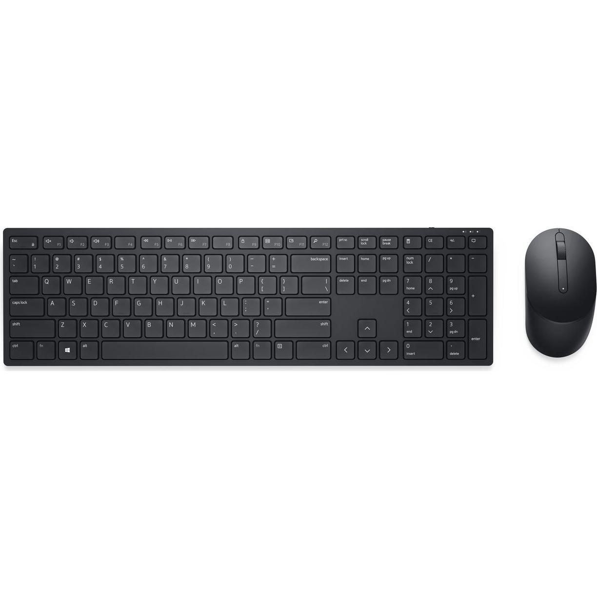 Dell KM5221W keyboard RF Wireless (US, Kabellos), Tastatur, Schwarz