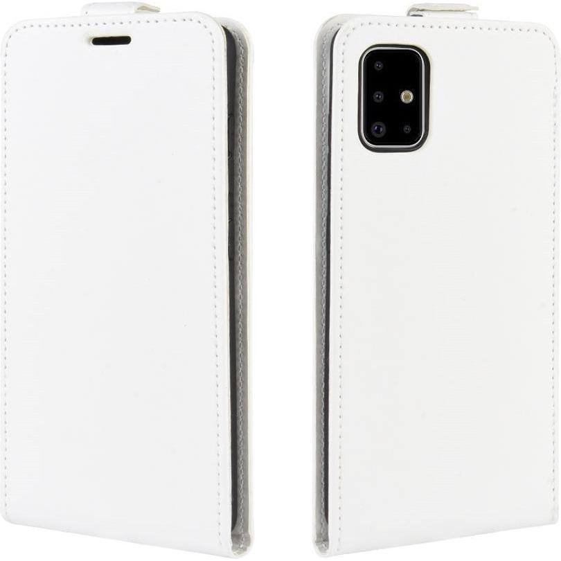 Cover-Discount Galaxy A71 - Klassisches Leder Flip Case vertikal weiss (Samsung Galaxy A71), Smartphone Hülle, Weiss